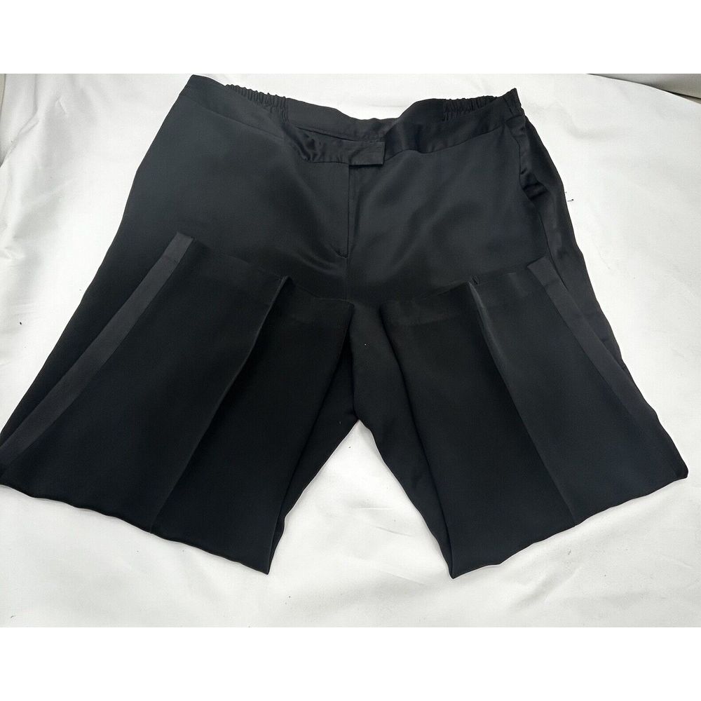 Sutton Studio Womens Black Tuxedo Style 100 % Silk Lining Pants‎ Size 20w
